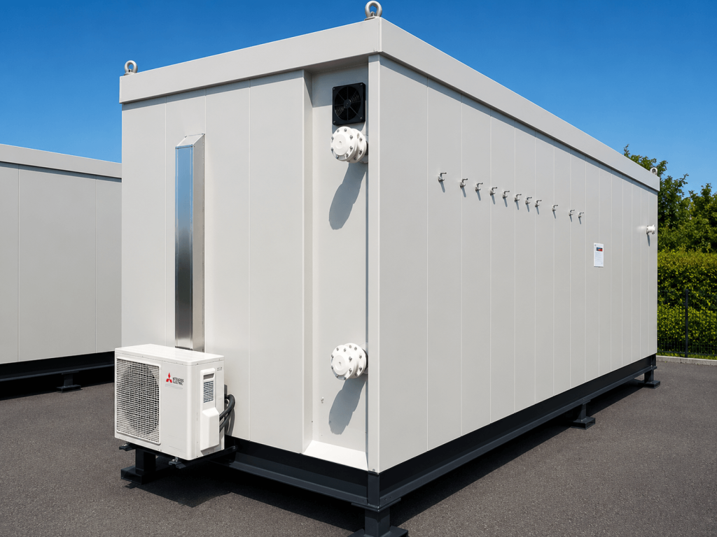 Exterior of a bespoke steel analyser house