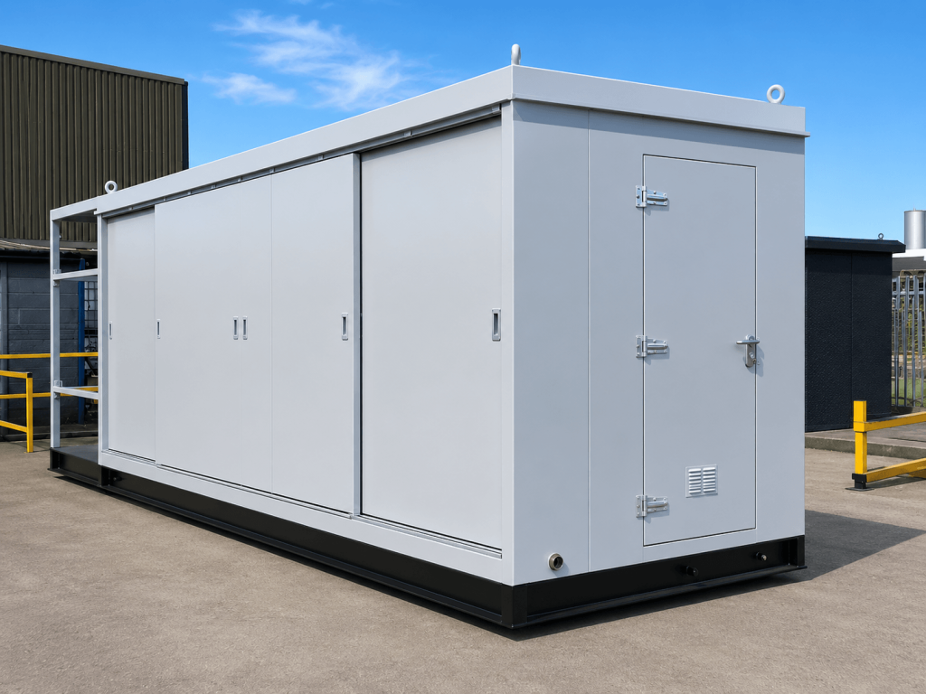 Exterior of a bespoke steel analyser house