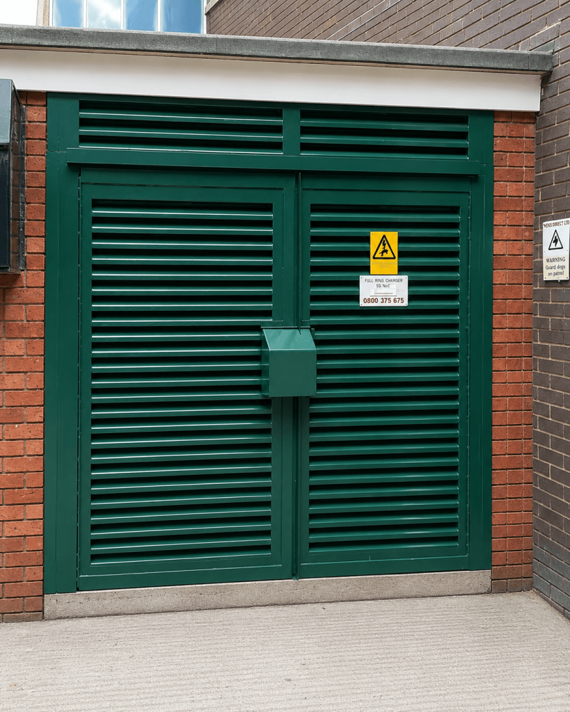 AIG louvred double steel door
