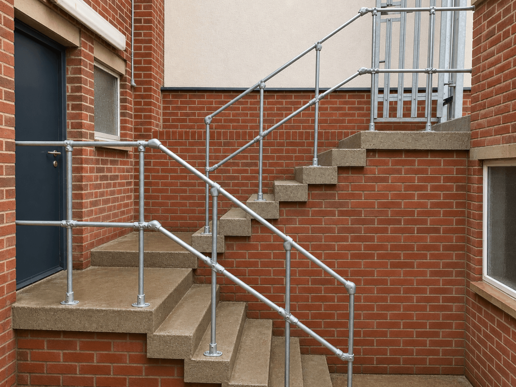 Galvanised steel key clamp handrail