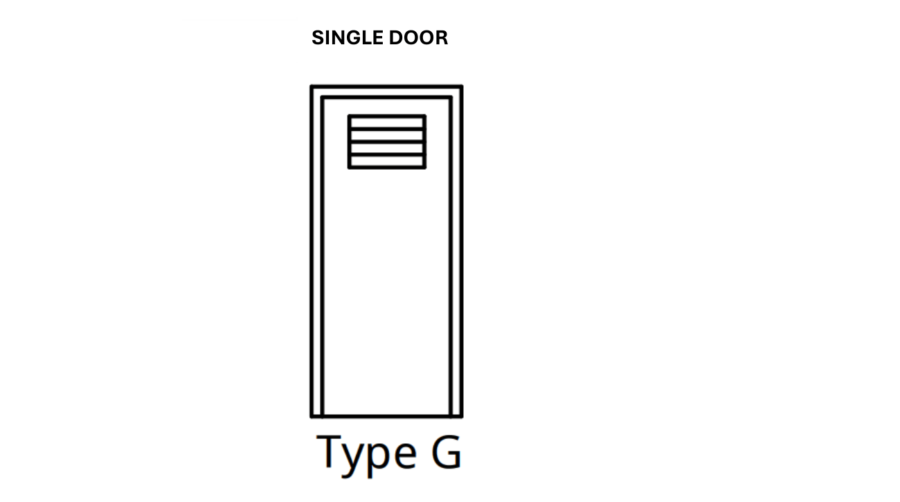 Type G Door - <br>(Single Door)