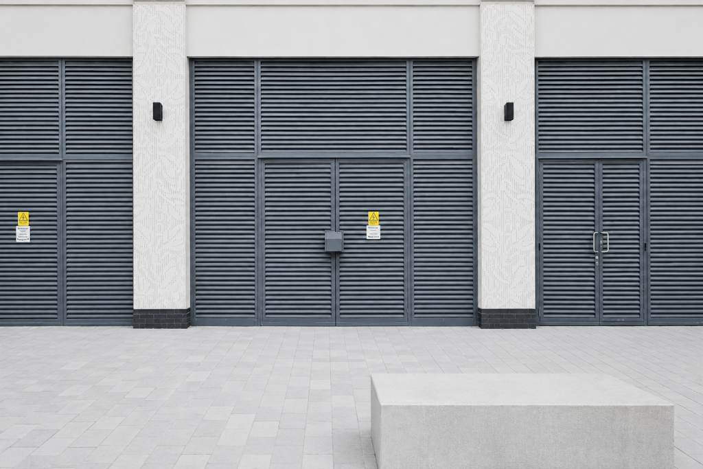 Steel louvre panels installed at Aire Park, Leeds