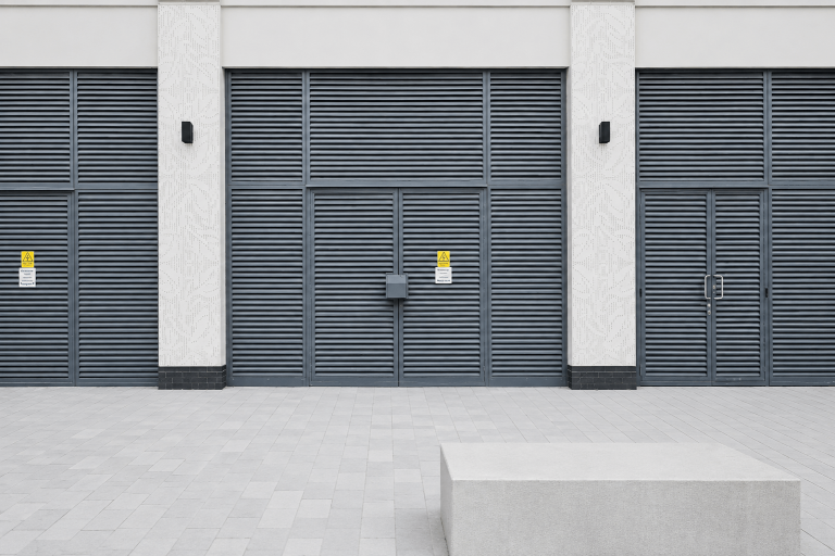 Steel louvre panels installed at Aire Park, Leeds