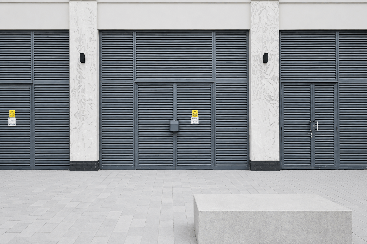 Steel louvre panels installed at Aire Park, Leeds